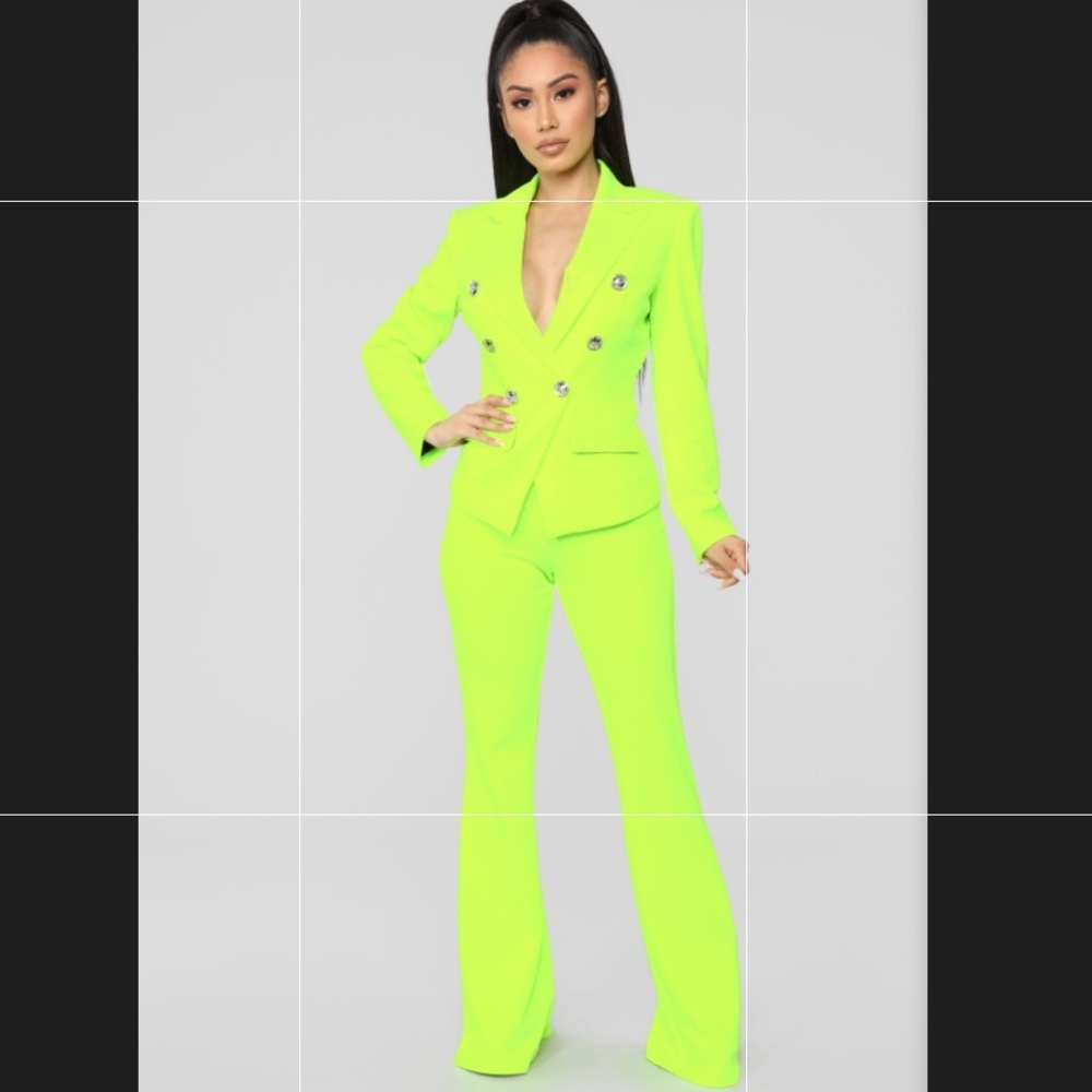 Lime green two piece Suit Set !!